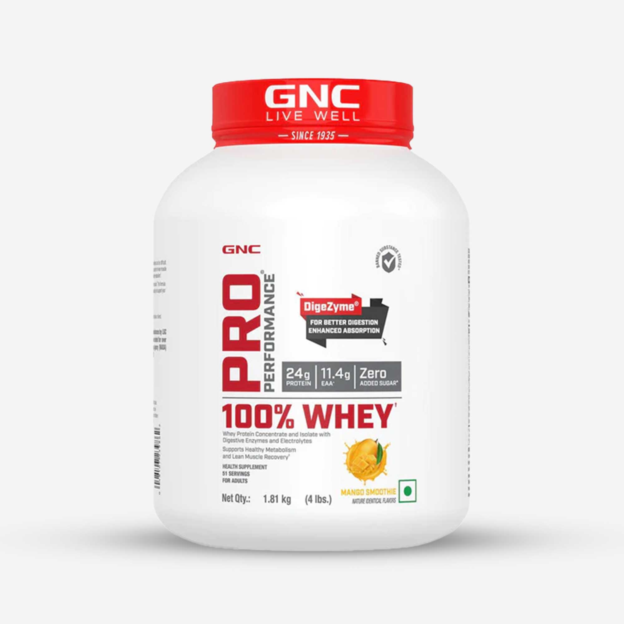 GNC Pro Performance 100% Whey Protein Powder - 4 lbs