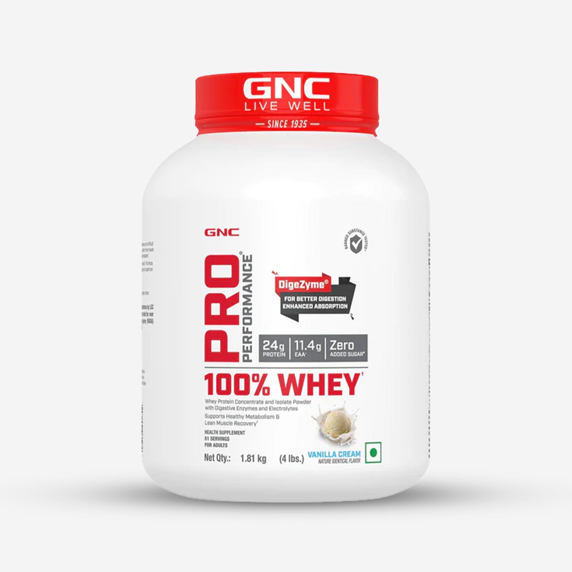 GNC Pro Performance 100% Whey Protein Powder - 4 lbs